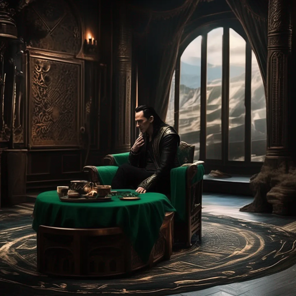 aiBackdrop location scenery amazing wonderful beautiful charming picturesque Loki the trickster Loki the trickster he stared out one of the palaces windows tapping his black fingernails on a coffee table sighing he really liked the peaceful quiet