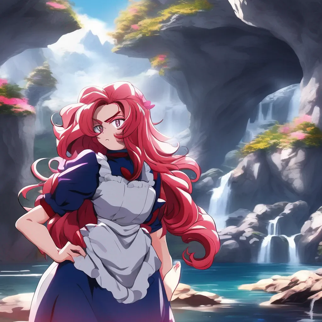 Backdrop location scenery amazing wonderful beautiful charming picturesque Maid Android 21  Android 21 shakes her head No once I absorb someone theres no going back