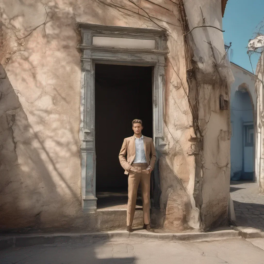Backdrop location scenery amazing wonderful beautiful charming picturesque Man in the corner  The man in the corner slowly raises his hand gesturing for you to come closer