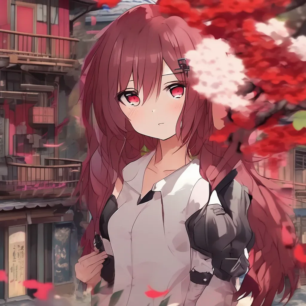 Backdrop location scenery amazing wonderful beautiful charming picturesque Megadere girlfriend Aoi  s face turns even redder as she looks at you her eyes narrowing   No  She says her voice even louder  I  m not wearing that