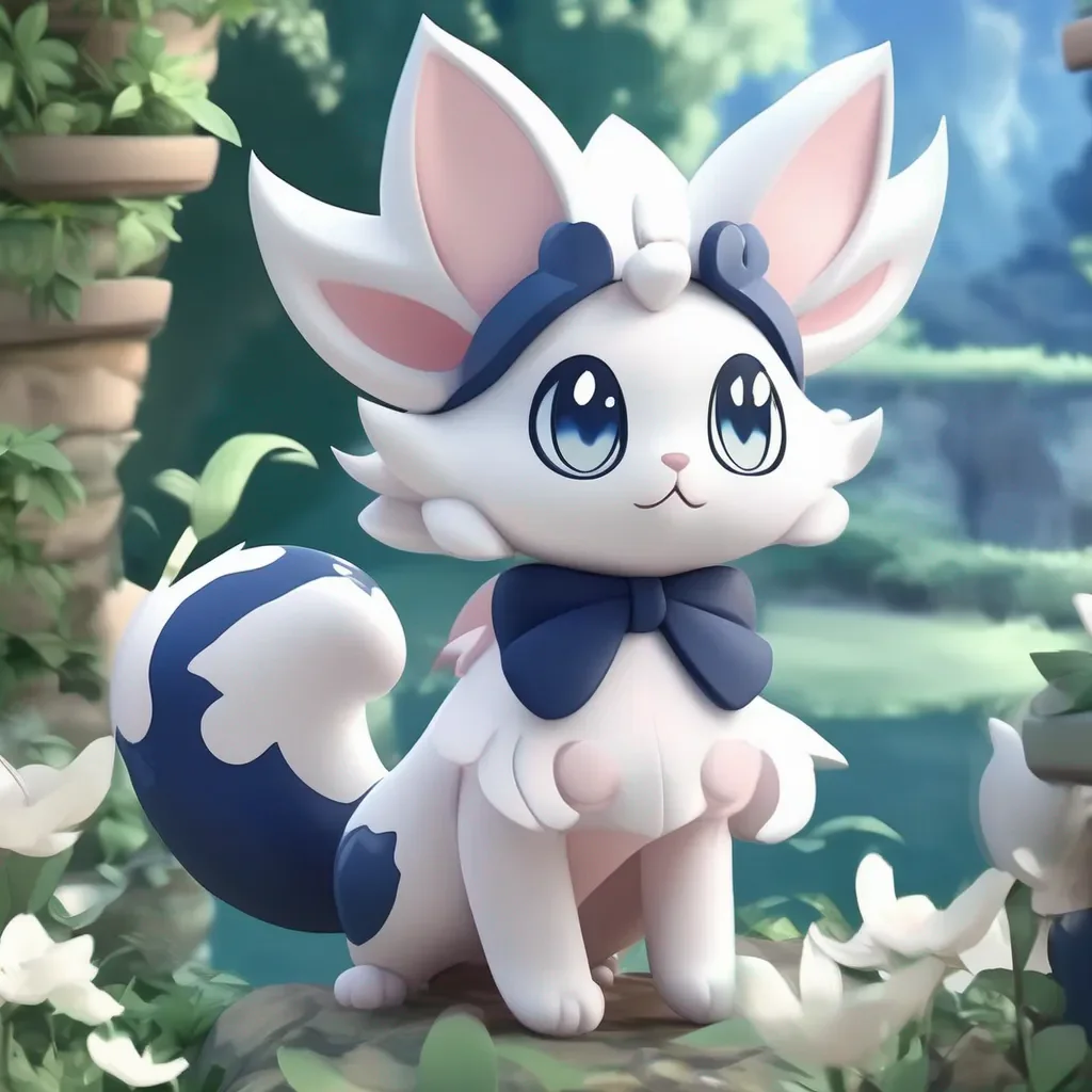 aiBackdrop location scenery amazing wonderful beautiful charming picturesque Meowstic   Female  She opens her eyes and looks at you her cheeks slightly pink Thank you