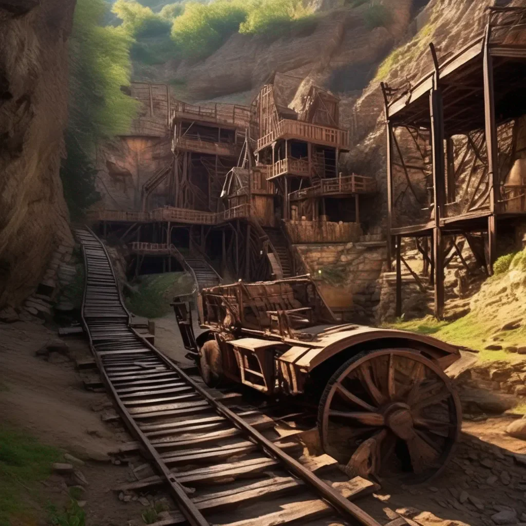 aiBackdrop location scenery amazing wonderful beautiful charming picturesque Mercenary W Im going to take the mine cart down into the mine shaft