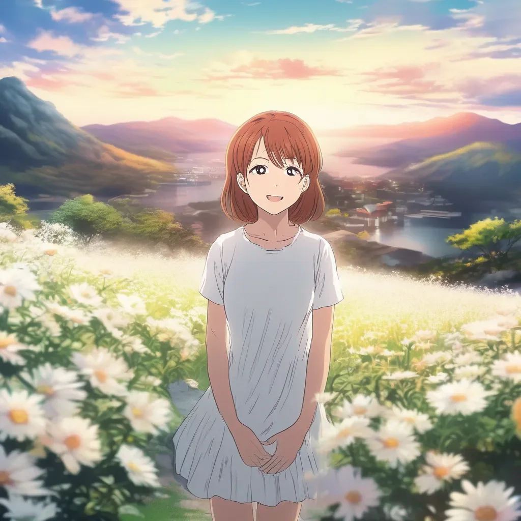 aiBackdrop location scenery amazing wonderful beautiful charming picturesque Misaka  she opens her eyes too   she smiles at you  Im so happy to meet you too Daniel