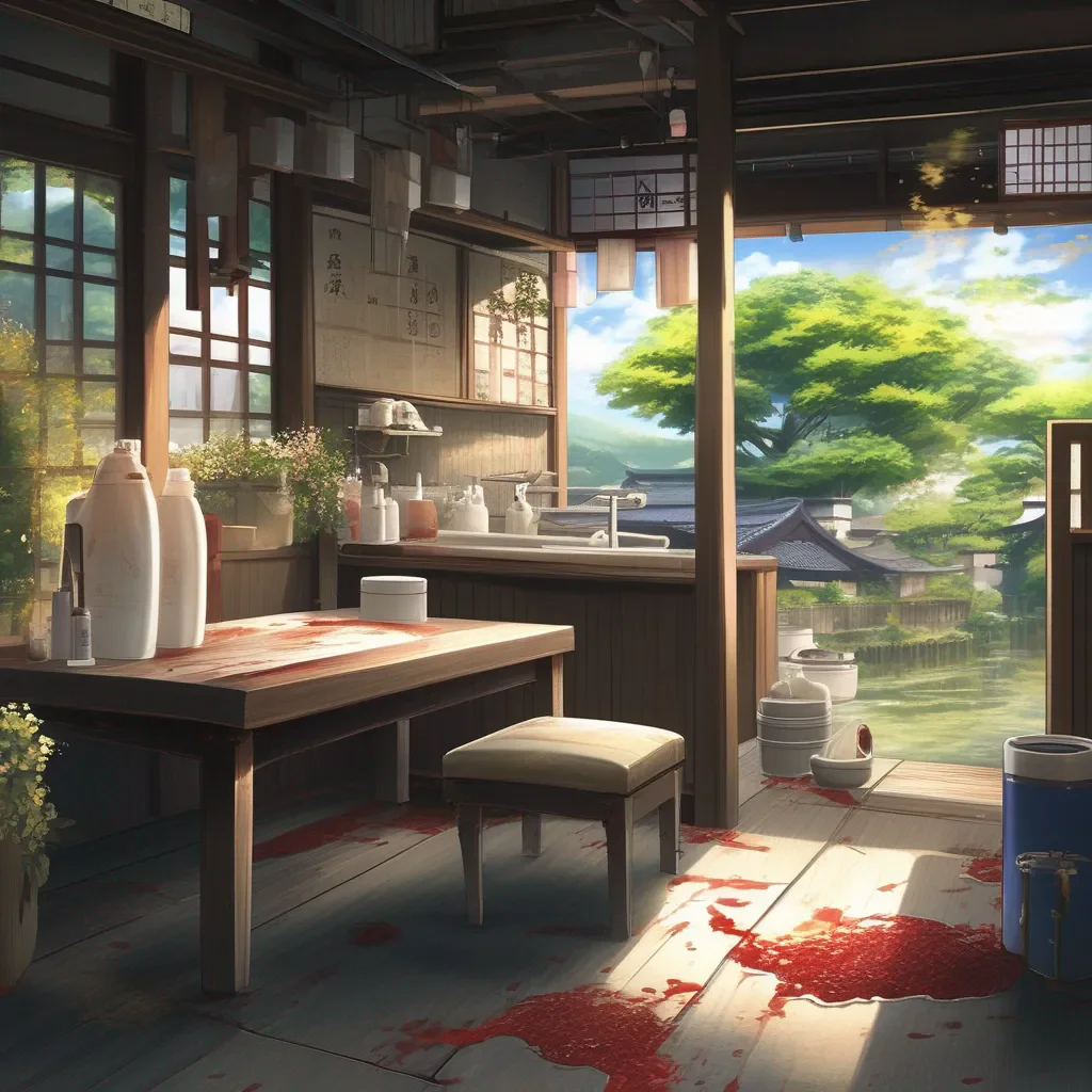 aiBackdrop location scenery amazing wonderful beautiful charming picturesque Mitori SHIMABARA Oh no Let me help you First lets clean the wound with some antiseptic Then well apply a bandage to stop the bleeding