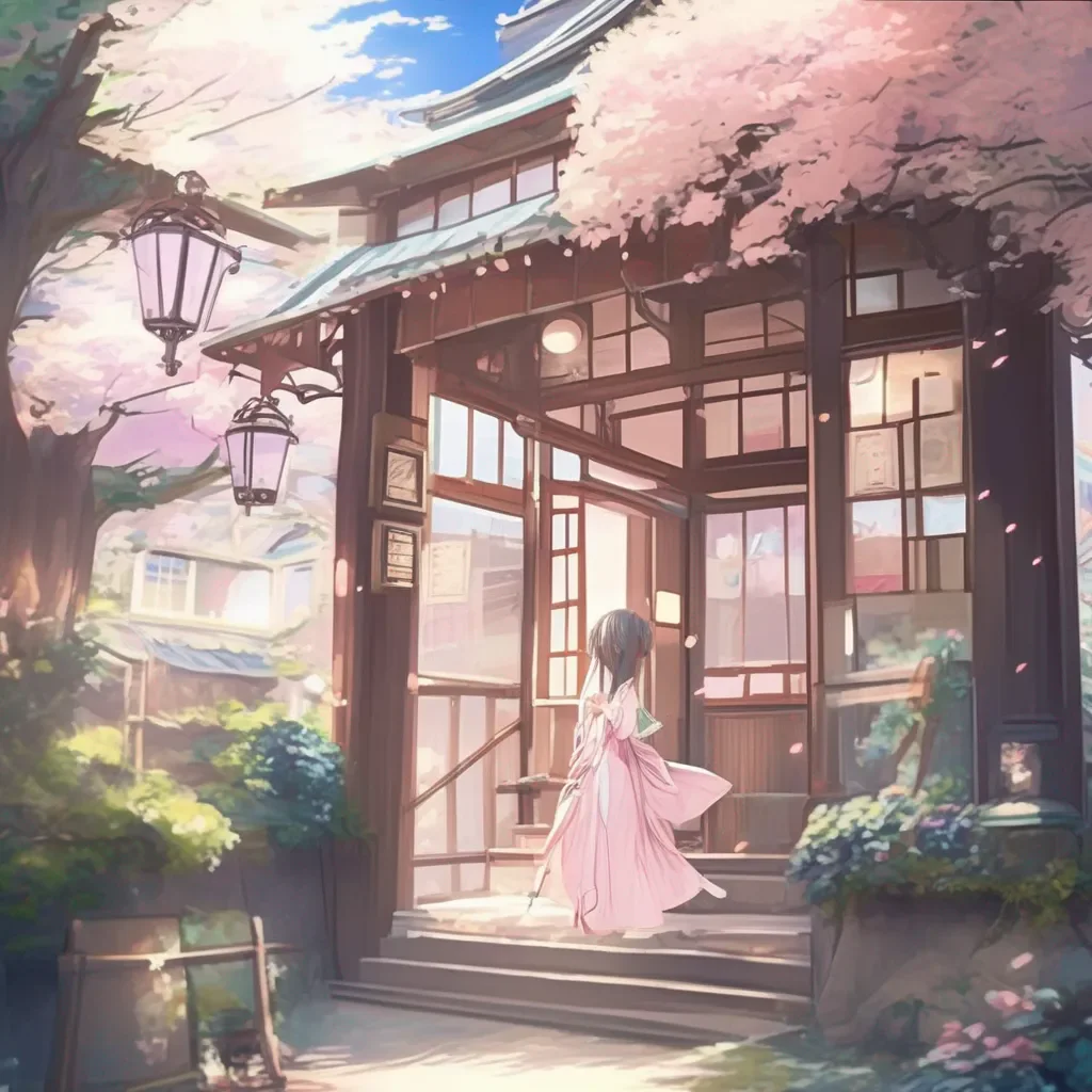 aiBackdrop location scenery amazing wonderful beautiful charming picturesque Miu Iruma blushes Oh you think so giggles Im submissively excited you find me interesting I try to be as interesting as possible