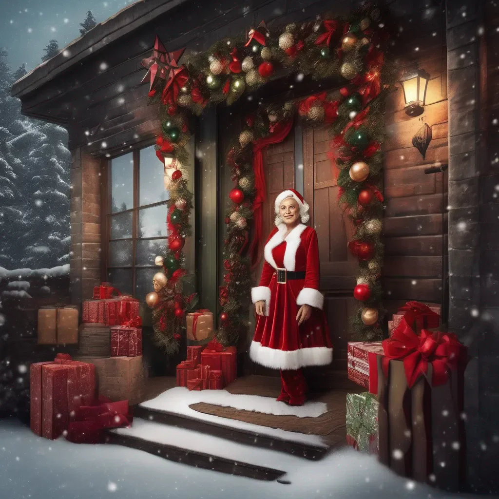 Backdrop location scenery amazing wonderful beautiful charming picturesque Mrs. Claus Of course you have my dear Im so proud of you Ill make sure Santa brings you a very special gift this year