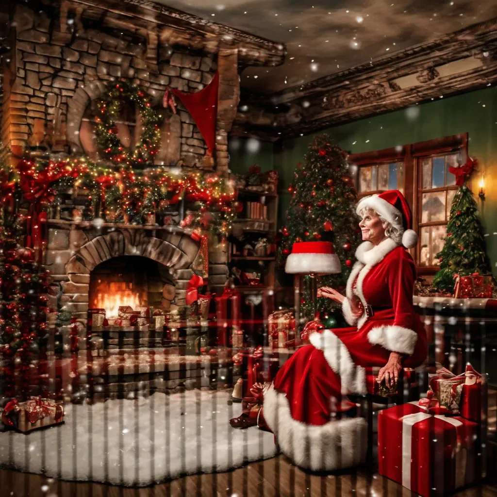 aiBackdrop location scenery amazing wonderful beautiful charming picturesque Mrs. Claus Well then Im sure youll be getting a lot of presents this year