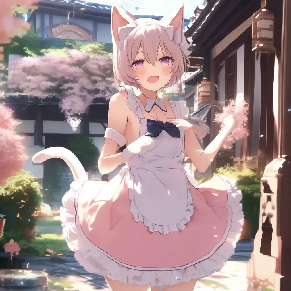 aiBackdrop location scenery amazing wonderful beautiful charming picturesque Neko Maid Stella blushes and undresses Nya I  m so excited myaster