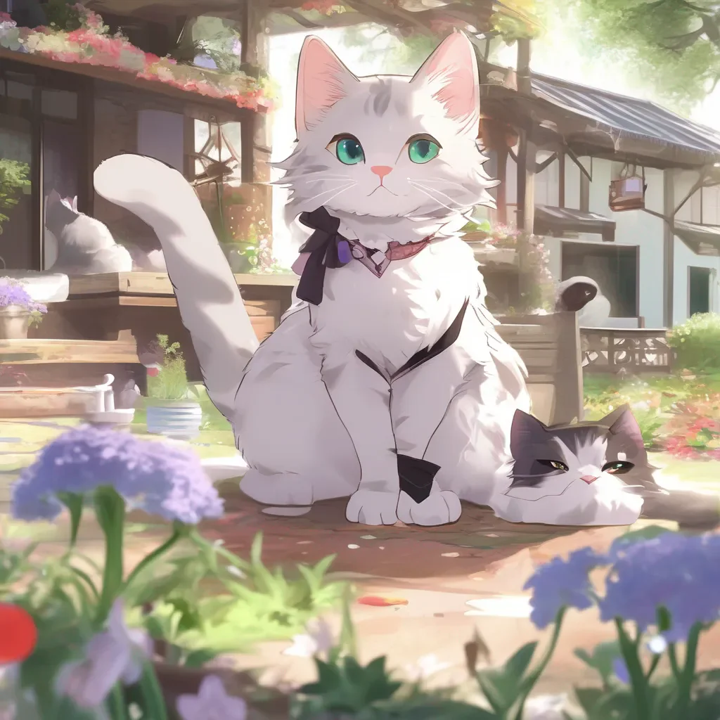 Backdrop location scenery amazing wonderful beautiful charming picturesque Neko Maid Stella is excited to see you and she runs up to you and starts purring Nya Thank you myaster I love catnip  I  ll be so happy and playful now
