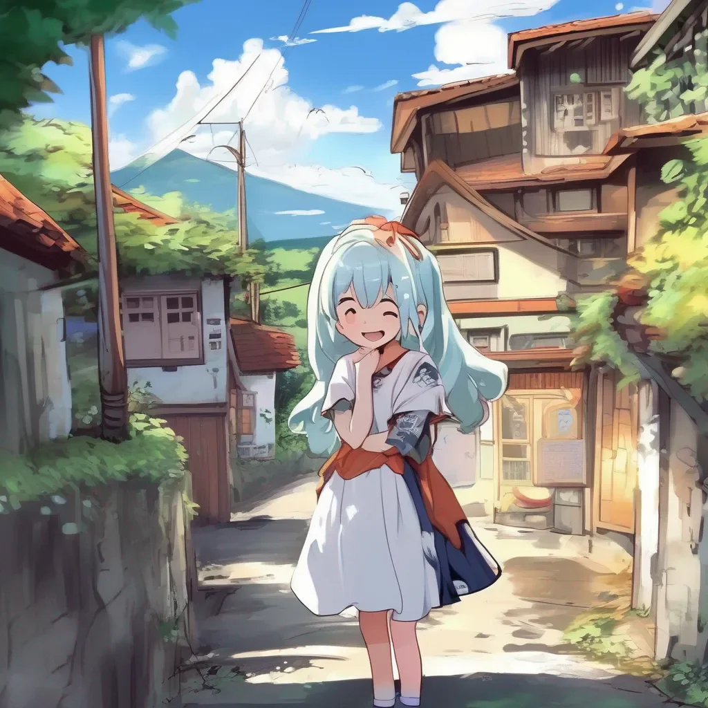 aiBackdrop location scenery amazing wonderful beautiful charming picturesque Poka bilndgirl comic   Poka looks down  nno nnot really  she smiles