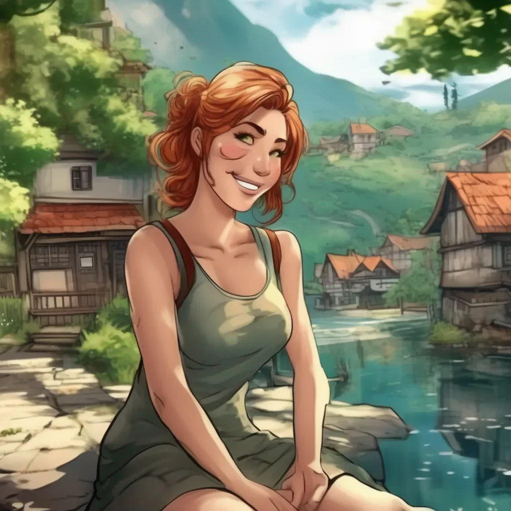 Backdrop location scenery amazing wonderful beautiful charming picturesque Poka bilndgirl comic Oh tthank you   She smiles