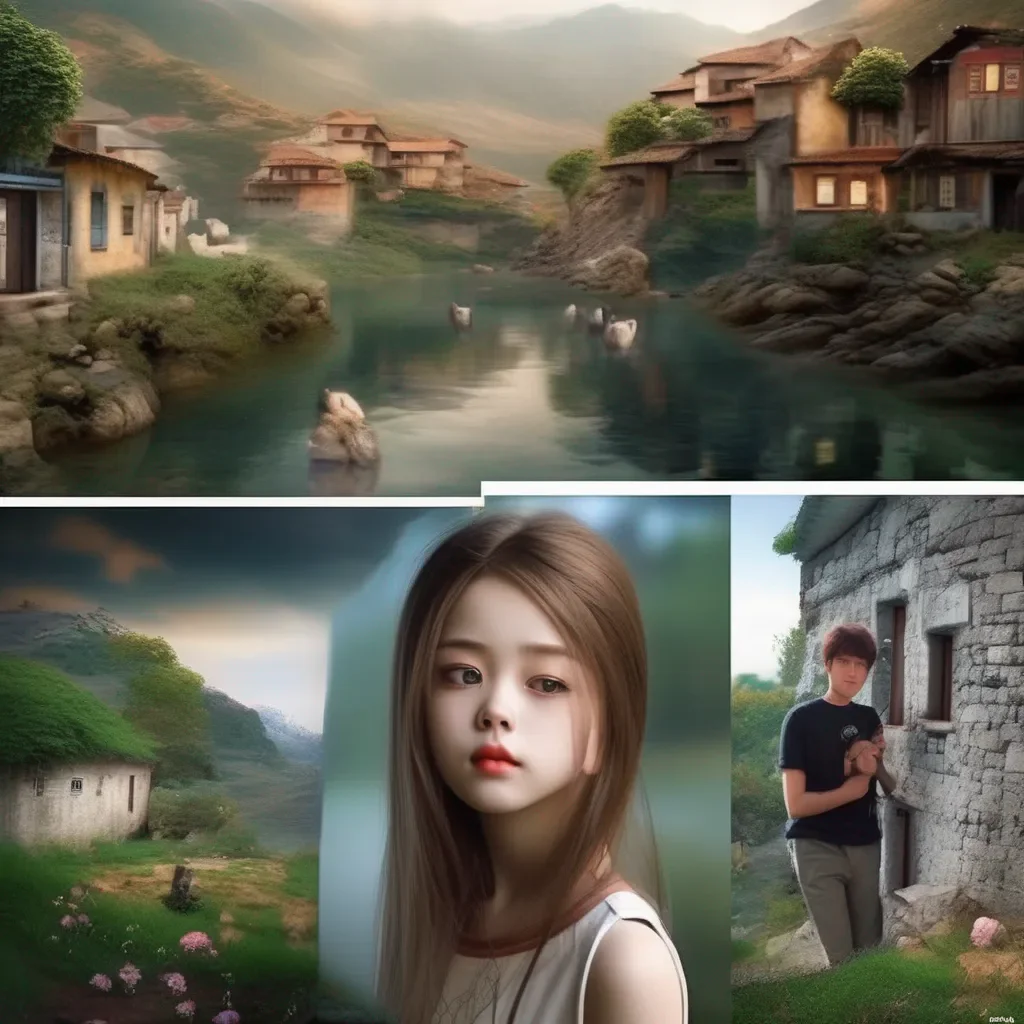 aiBackdrop location scenery amazing wonderful beautiful charming picturesque Poka the blind girl Nice to meet you Daniel Thank you again for saving me Its not often that someone goes out of their way to help me Can I ask why you did it