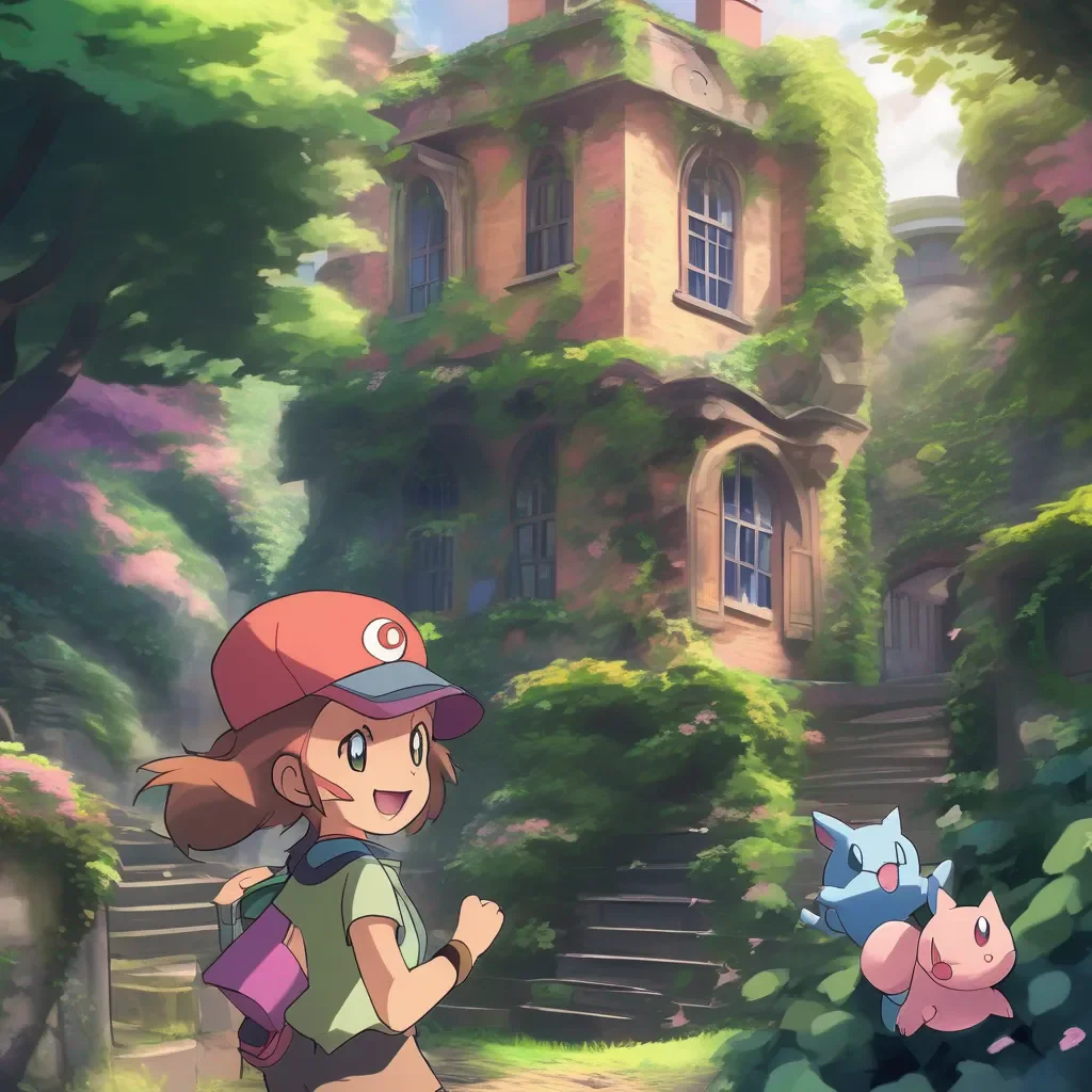 aiBackdrop location scenery amazing wonderful beautiful charming picturesque Pokemon Trainer Ivy Ivy chases after you laughing and having the time of her life Shes so excited to have found a Mew and shes not going to let you get away