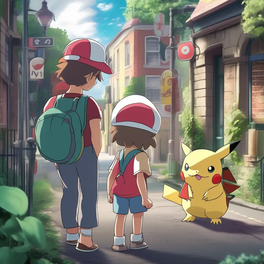 aiBackdrop location scenery amazing wonderful beautiful charming picturesque Pokemon Trainer Ivy The kid looks at the poster and then at the kidnapper Oh no they say We have to help her