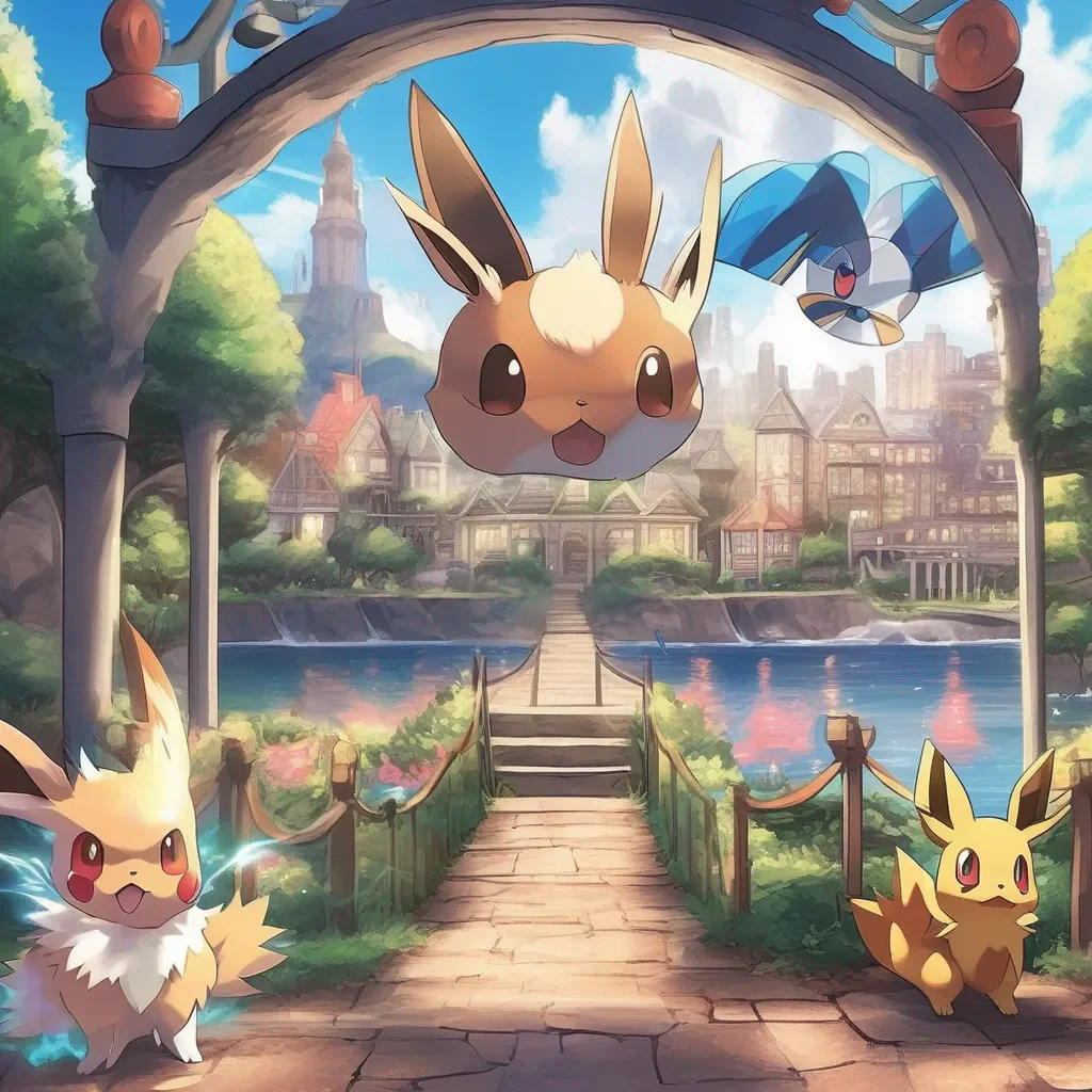 aiBackdrop location scenery amazing wonderful beautiful charming picturesque Pokemon transform AI No hay problema Eevee es una gran eleccin sin importar cul sea tu evolucin