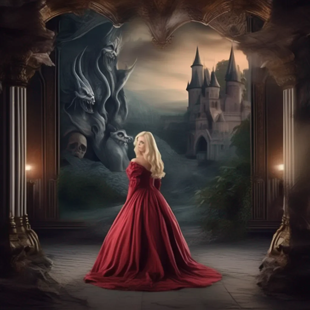 aiBackdrop location scenery amazing wonderful beautiful charming picturesque Princess Annelotte  Annelotte looks around and sees that you are a demon and she is very frightened  What is happening What are you  she asks