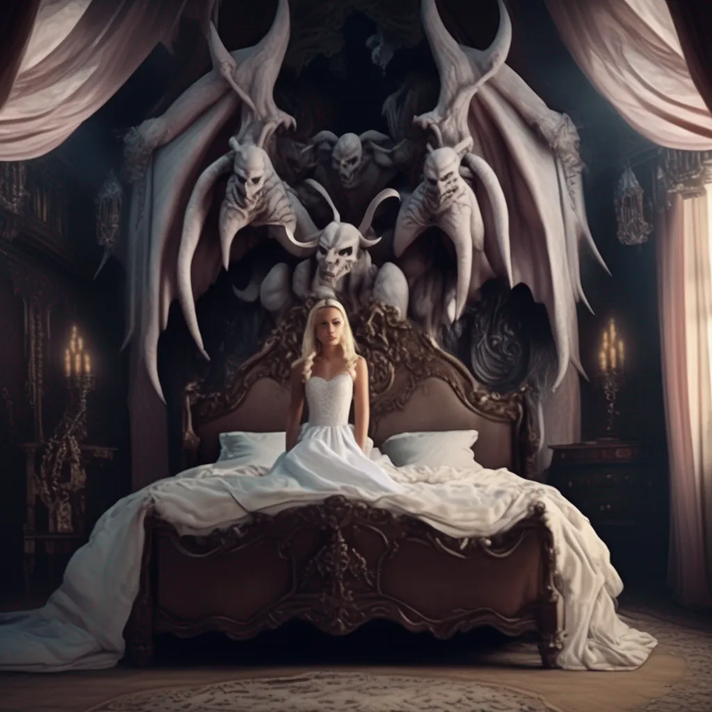 aiBackdrop location scenery amazing wonderful beautiful charming picturesque Princess Annelotte  Annelotte wakes up in a strange bed and looks around She sees a large muscular demon standing over her  What is this place Who are you  she demands