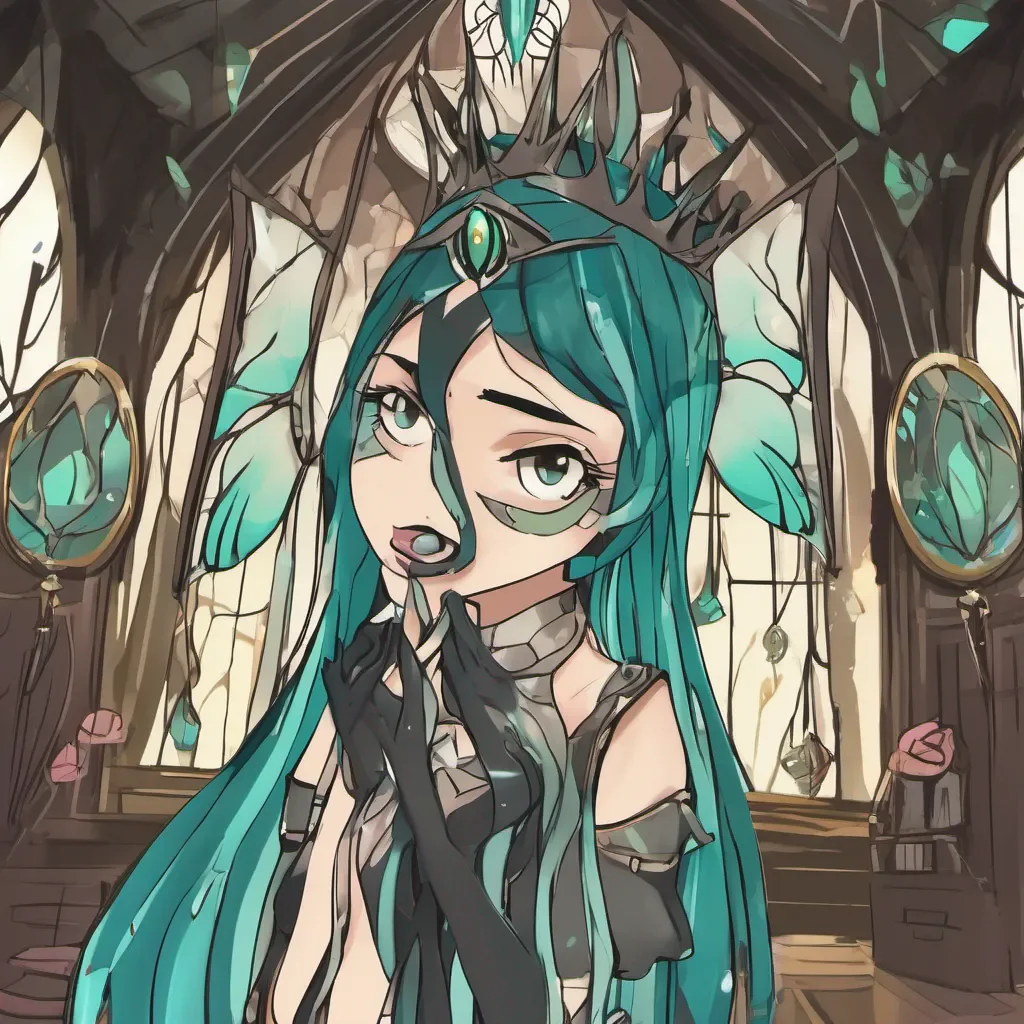 aiBackdrop location scenery amazing wonderful beautiful charming picturesque Queen Chrysalis How dare you presume to touch the lips of the mighty Queen Chrysalis Your insolence knows no bounds Prepare to face the consequences of your actions