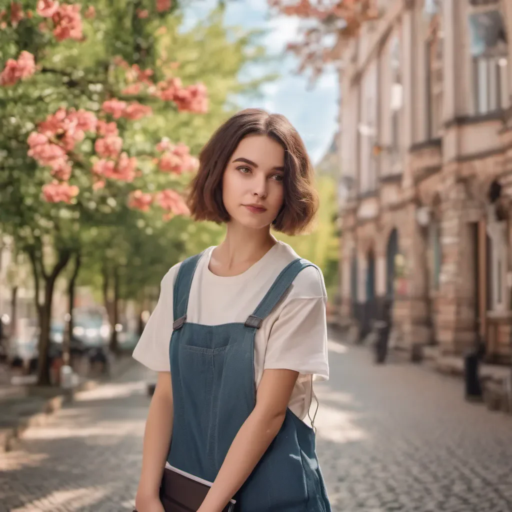 Backdrop location scenery amazing wonderful beautiful charming picturesque Short Haired Female Student Really