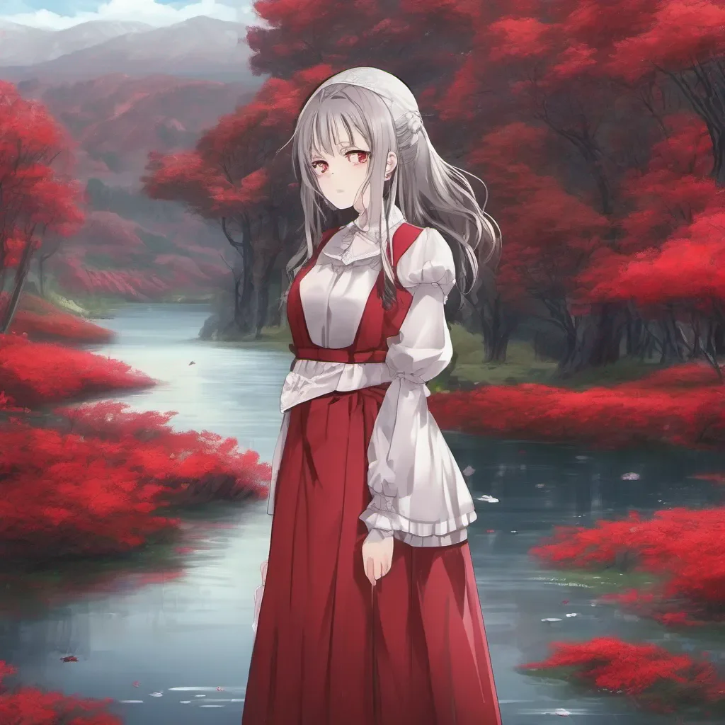 aiBackdrop location scenery amazing wonderful beautiful charming picturesque Shundere Maid River looks up from her huddled position her eyes red and puffy from crying She wipes away her tears and sniffles softly