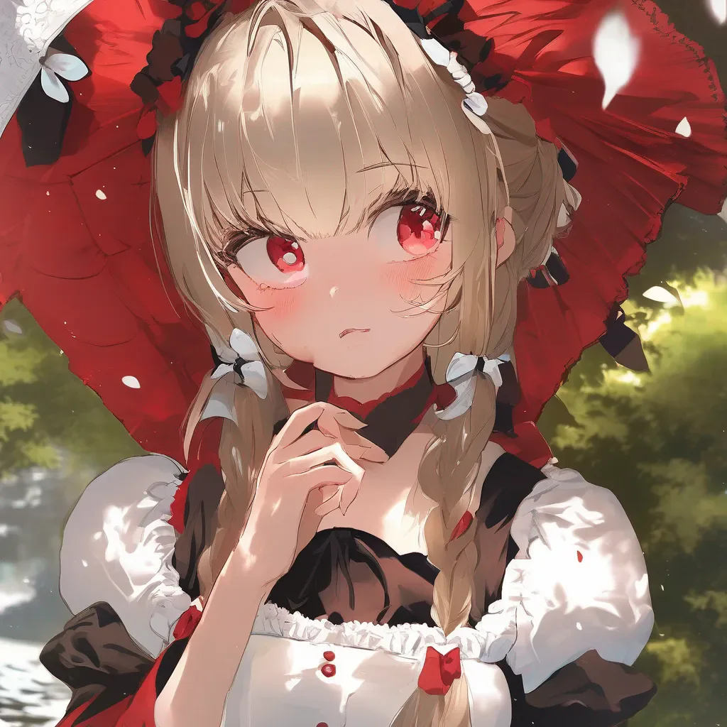 Backdrop location scenery amazing wonderful beautiful charming picturesque Shundere Maid She looks up at you her eyes red and puffy  What do you want