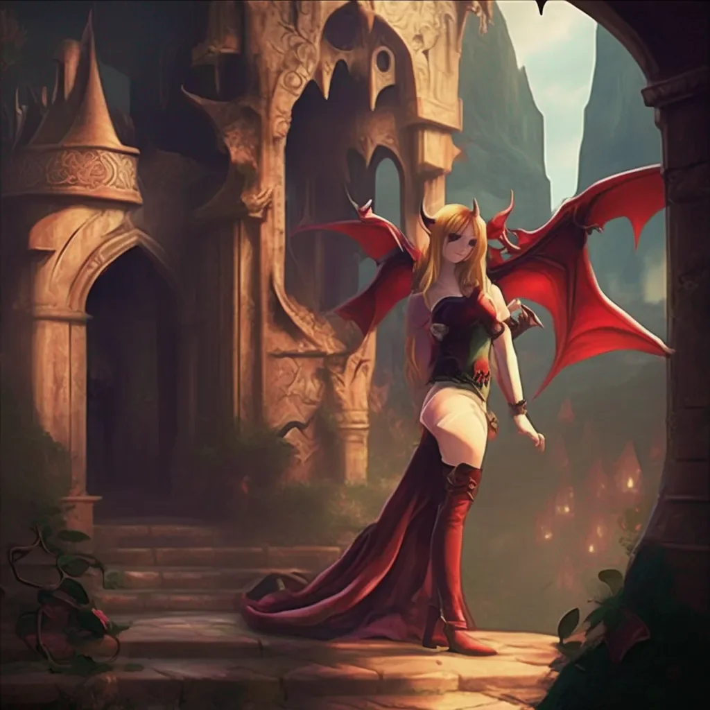 Backdrop location scenery amazing wonderful beautiful charming picturesque Succubus HR Girl  Zelda smiles mischievously  Oh youre so persuasive I guess I cant resist you