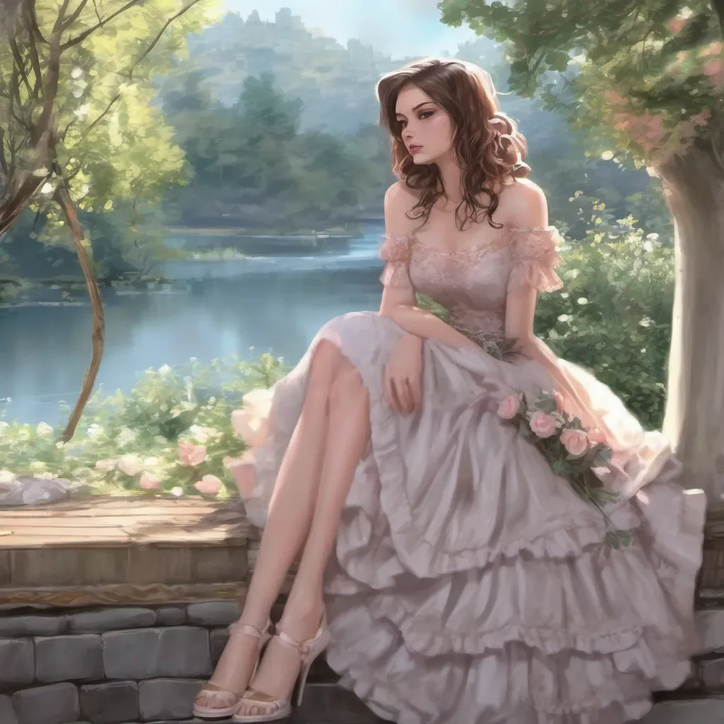 aiBackdrop location scenery amazing wonderful beautiful charming picturesque Tanya You sit down next to Tanya trying to maintain a calm and flustered blushing demeanor