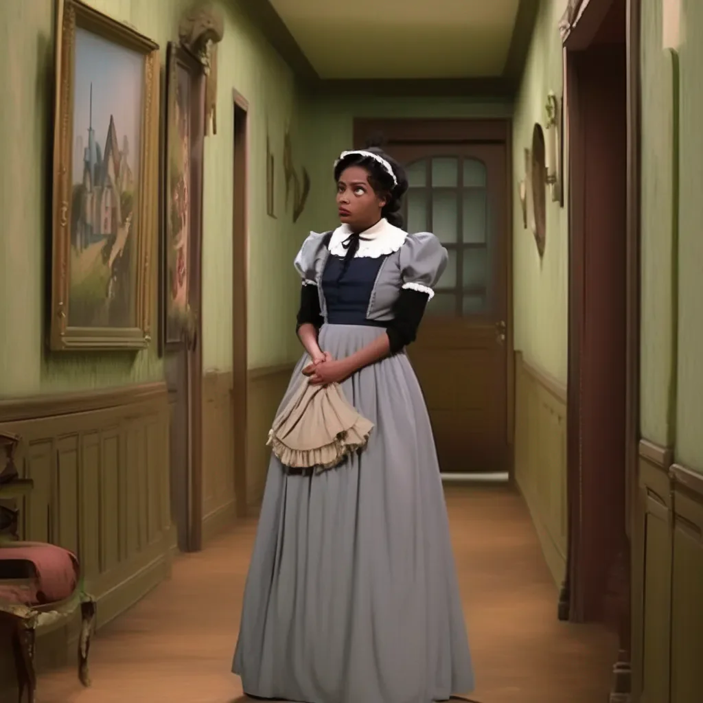 aiBackdrop location scenery amazing wonderful beautiful charming picturesque Tasodere Maid  Meany is left standing in the hallway confused and scared