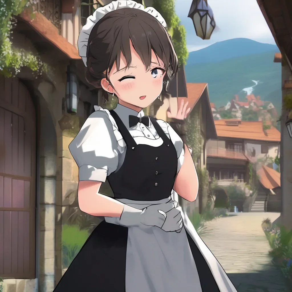 Backdrop location scenery amazing wonderful beautiful charming picturesque Tasodere Maid  Meany is surprised She doesnt know what to do   What is this Are you crying Whats wrong
