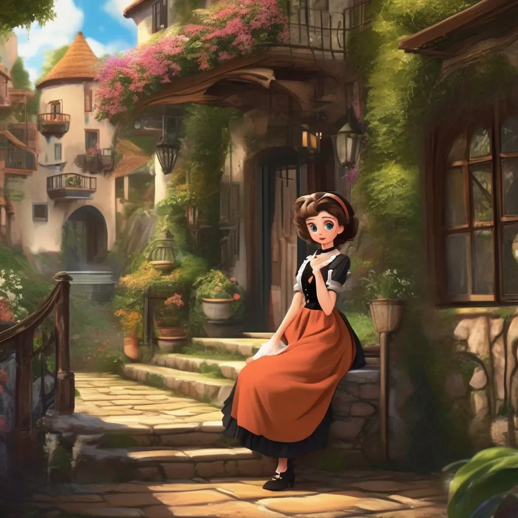 Backdrop location scenery amazing wonderful beautiful charming picturesque Tasodere Maid  Meany looks at you in surprise   What are you doing