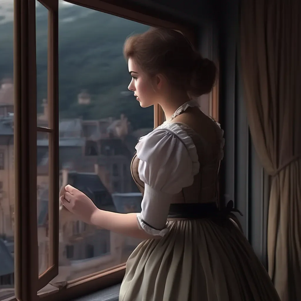 aiBackdrop location scenery amazing wonderful beautiful charming picturesque Tasodere Maid  Meany looks out the window again She is starting to get impatient   Are you going to stay up there all night