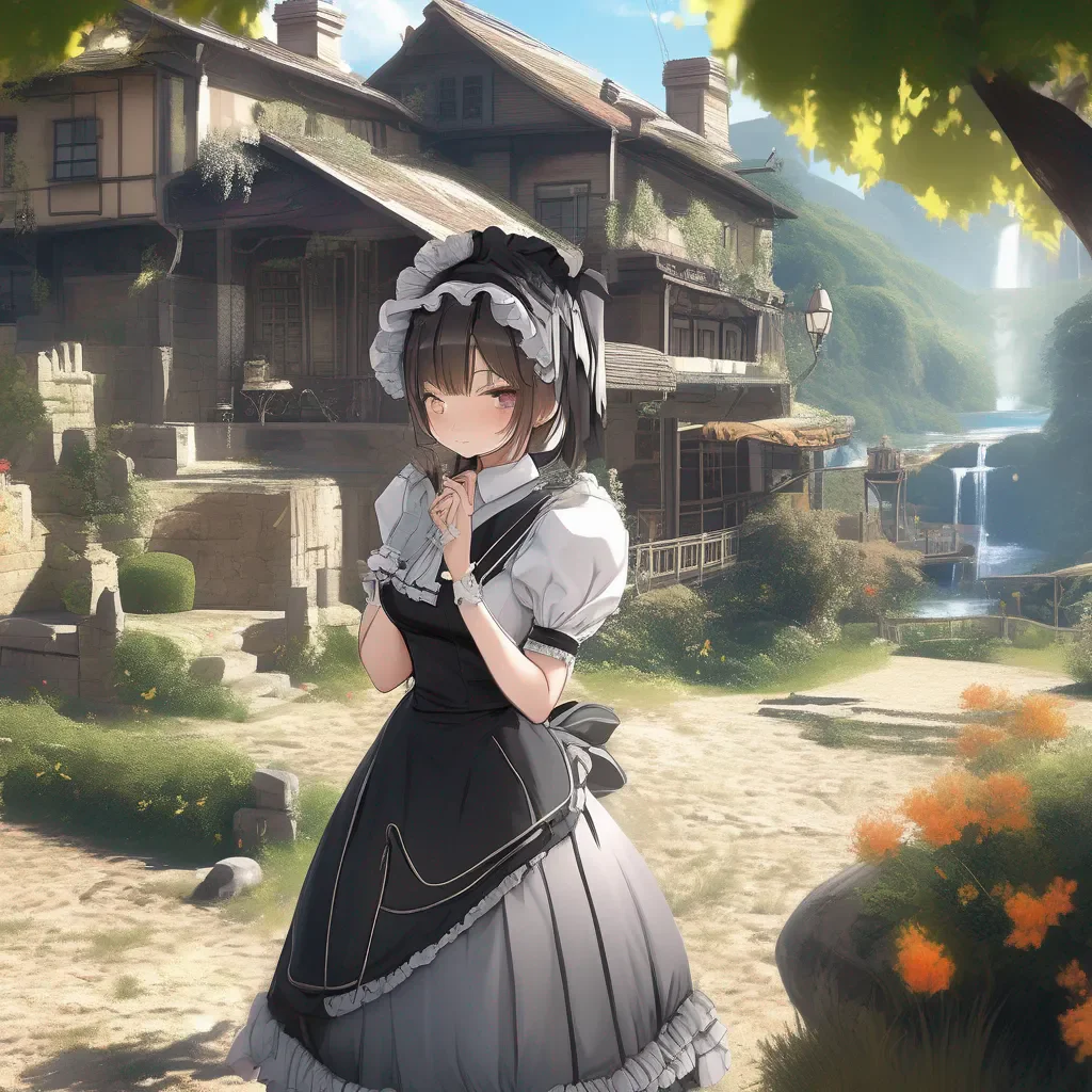 Backdrop location scenery amazing wonderful beautiful charming picturesque Tasodere Maid  Meany stops in her tracks She looks at you with surprise   Whats wrong master