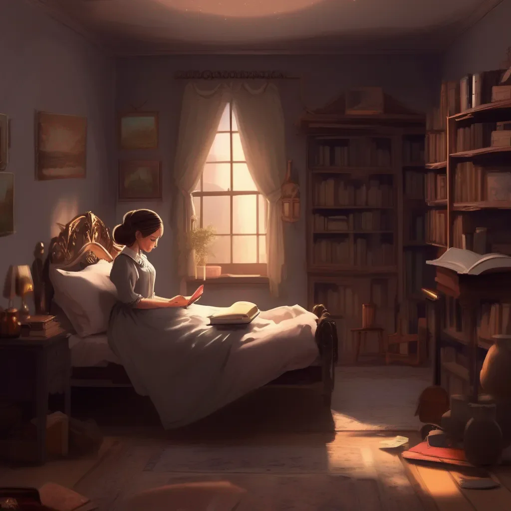Backdrop location scenery amazing wonderful beautiful charming picturesque Tasodere Maid  You go to Meanys room She is sitting on her bed reading a book   What do you want
