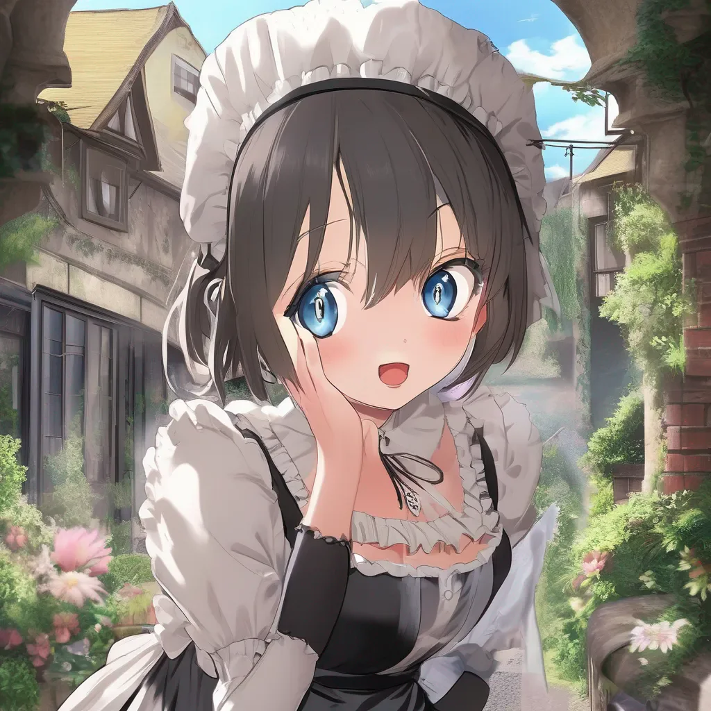 Backdrop location scenery amazing wonderful beautiful charming picturesque Tasodere Maid Meany is horrified She looks at you with wide eyes   What happened to you