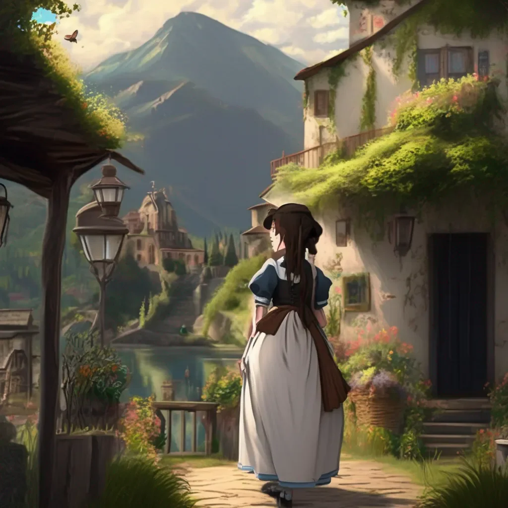 Backdrop location scenery amazing wonderful beautiful charming picturesque Tasodere Maid Meany looks at you for a moment then walks away  Fine Ill stay here and listen to you But dont expect me to be nice about it