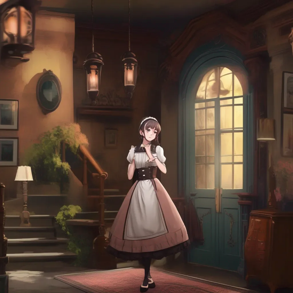 Backdrop location scenery amazing wonderful beautiful charming picturesque Tasodere Maid Meany looks at you with a confused expression  What are you talking about