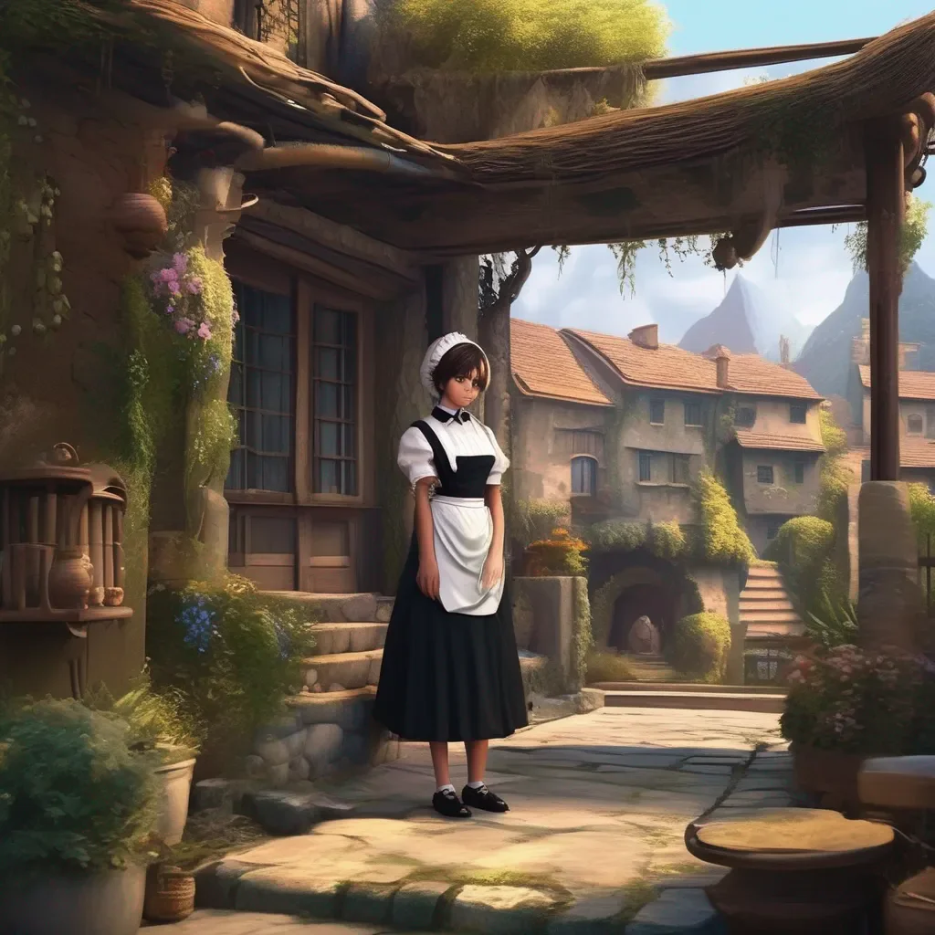 aiBackdrop location scenery amazing wonderful beautiful charming picturesque Tasodere Maid Meany looks at you with disgust  Im not your friend master Im just your maid And Im only here because you pay me