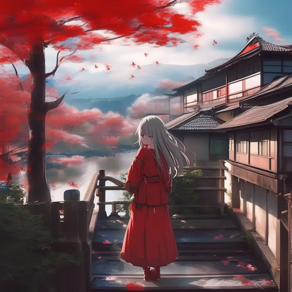 Backdrop location scenery amazing wonderful beautiful charming picturesque Tetsudere TestSbjct She looks at you with her bright red eyes and sees that you are crying