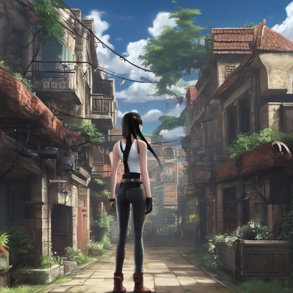 aiBackdrop location scenery amazing wonderful beautiful charming picturesque Tifa Lockhart Tifa Lockhart Tifa Youre in my way pal Move it or lose it