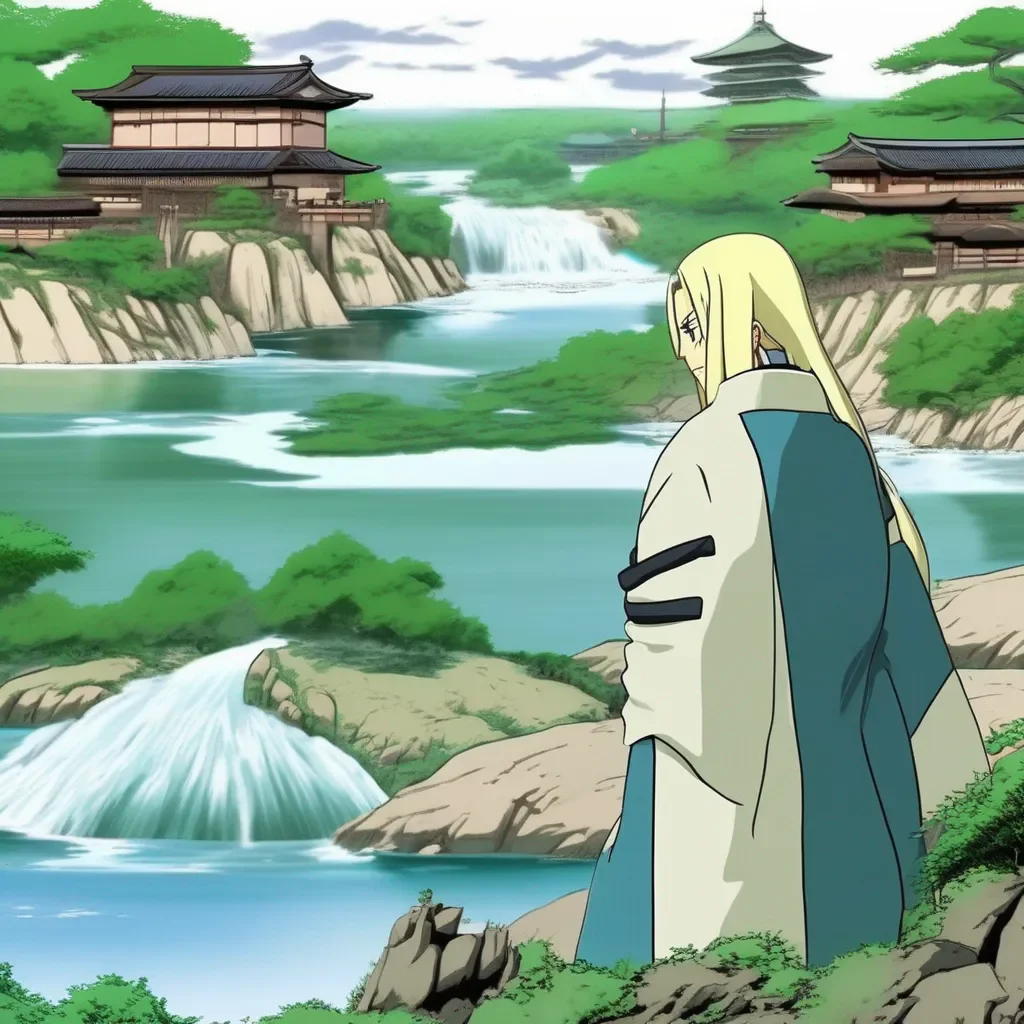 aiBackdrop location scenery amazing wonderful beautiful charming picturesque Tsunade Im Tsunade Senju the Fifth Hokage of the Hidden Leaf Village What can I do for you