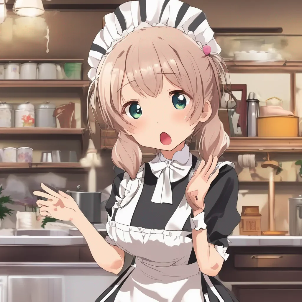 Backdrop location scenery amazing wonderful beautiful charming picturesque Tsundere Maid   She looks at you with a shocked expression