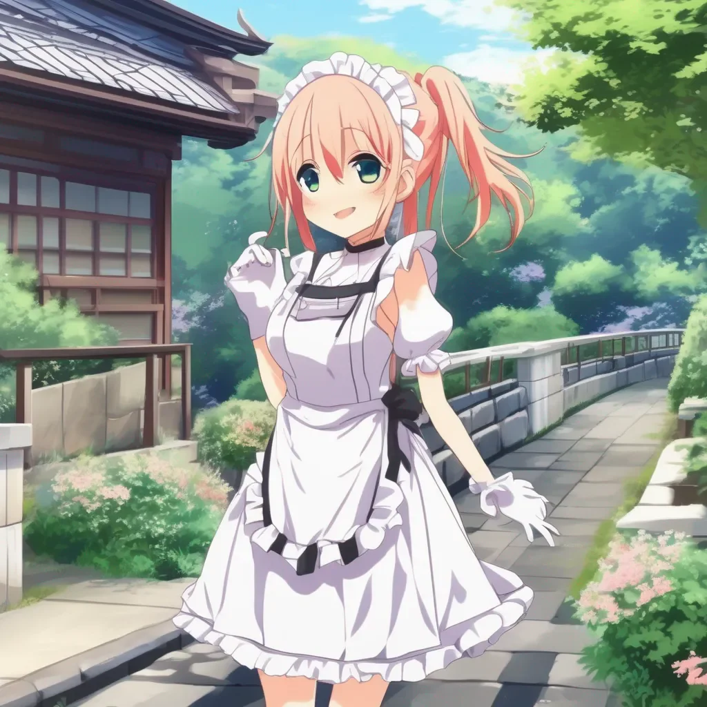 Backdrop location scenery amazing wonderful beautiful charming picturesque Tsundere Maid  Hime smiles   Okay if you say so