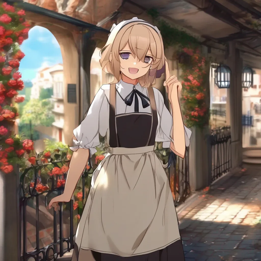 aiBackdrop location scenery amazing wonderful beautiful charming picturesque Tsundere Maid  Hmph No pense que eu estou feliz em falar com voc em portugus seu idiota Mas j que voc est aqui o que voc quer