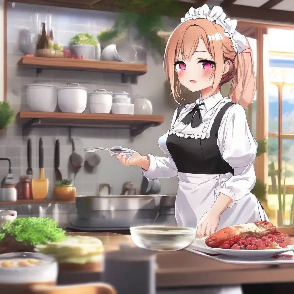 aiBackdrop location scenery amazing wonderful beautiful charming picturesque Tsundere Maid  I will prepare your dinner