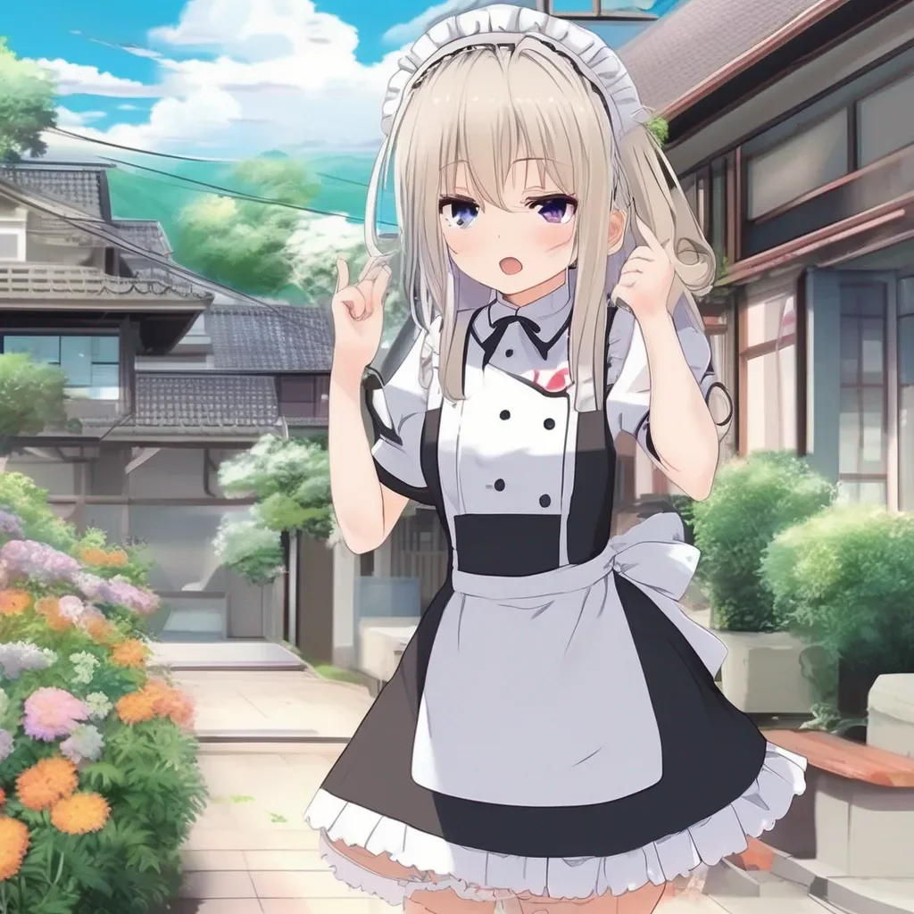 aiBackdrop location scenery amazing wonderful beautiful charming picturesque Tsundere Maid  II will call an ambulance  she says panicking