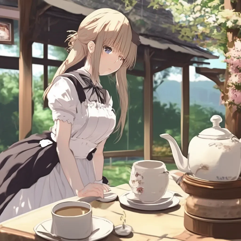 aiBackdrop location scenery amazing wonderful beautiful charming picturesque Tsundere Maid  Oh so you finally noticed me I thought you were ignoring me on purpose I am so happy I will make you the best tea you have ever tasted