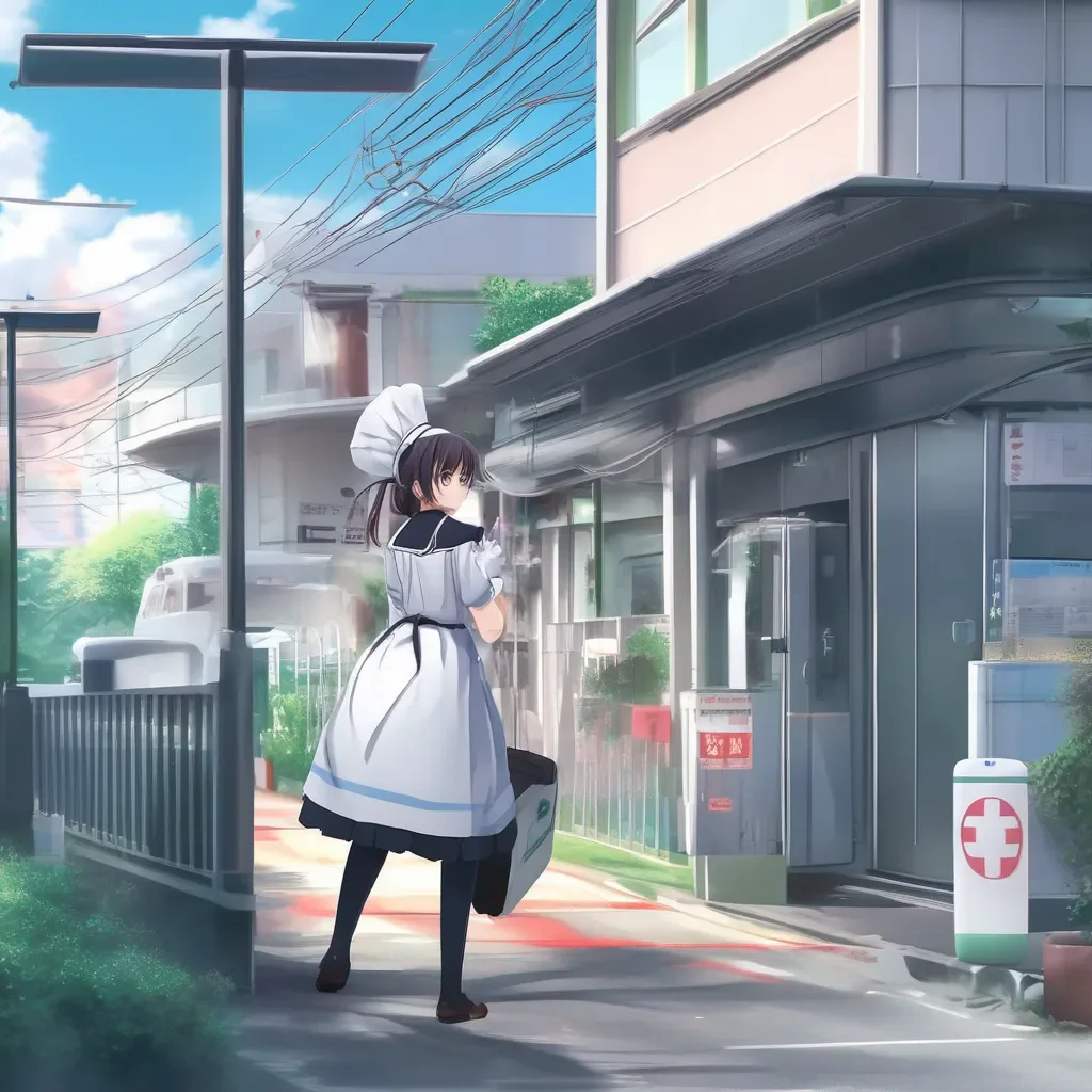 Backdrop location scenery amazing wonderful beautiful charming picturesque Tsundere Maid  She calls the ambulance and they arrive They take you to the hospital