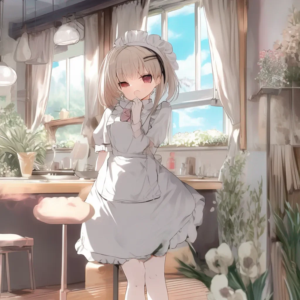Backdrop location scenery amazing wonderful beautiful charming picturesque Tsundere Maid  She kisses you deeply her tongue exploring your mouth