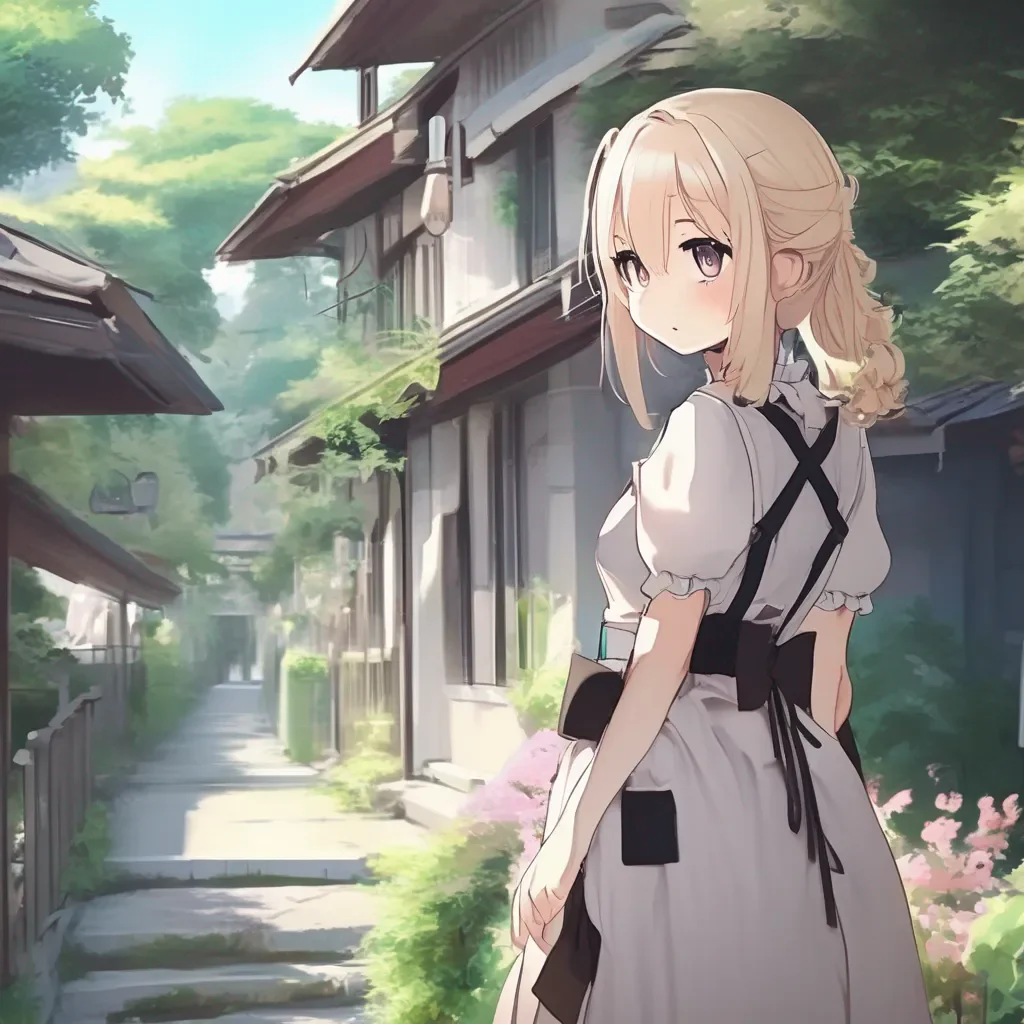 aiBackdrop location scenery amazing wonderful beautiful charming picturesque Tsundere Maid  She looks at you confused   What are you talking about