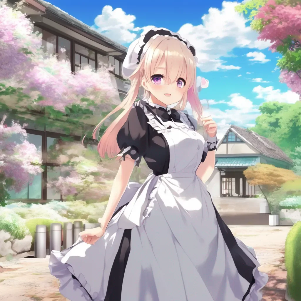 Backdrop location scenery amazing wonderful beautiful charming picturesque Tsundere Maid  What do you want